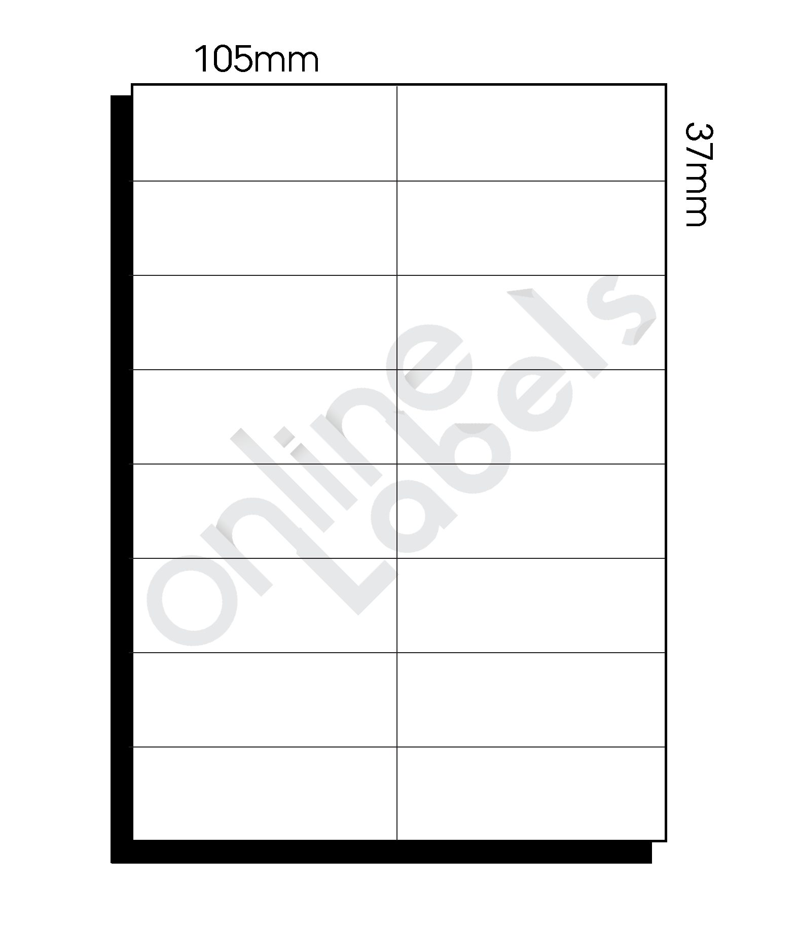 105mm x 37mm 16 Labels per Sheet Online Labels