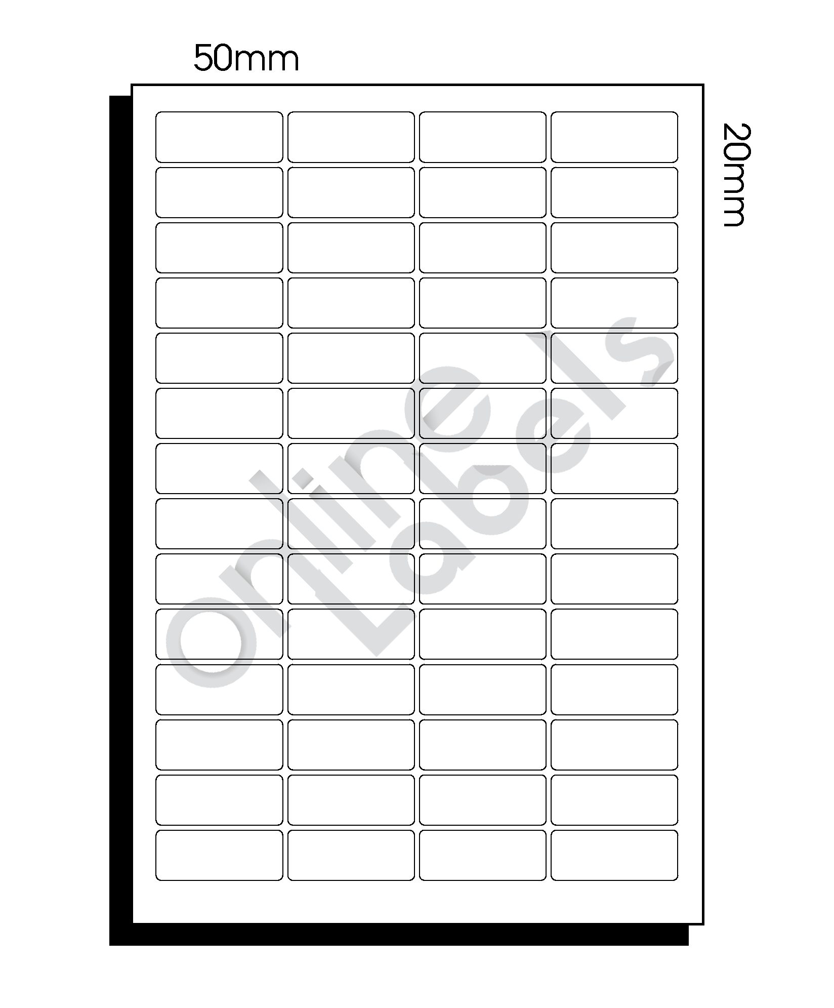 50mm x 20mm 56 Labels per Sheet Online Labels