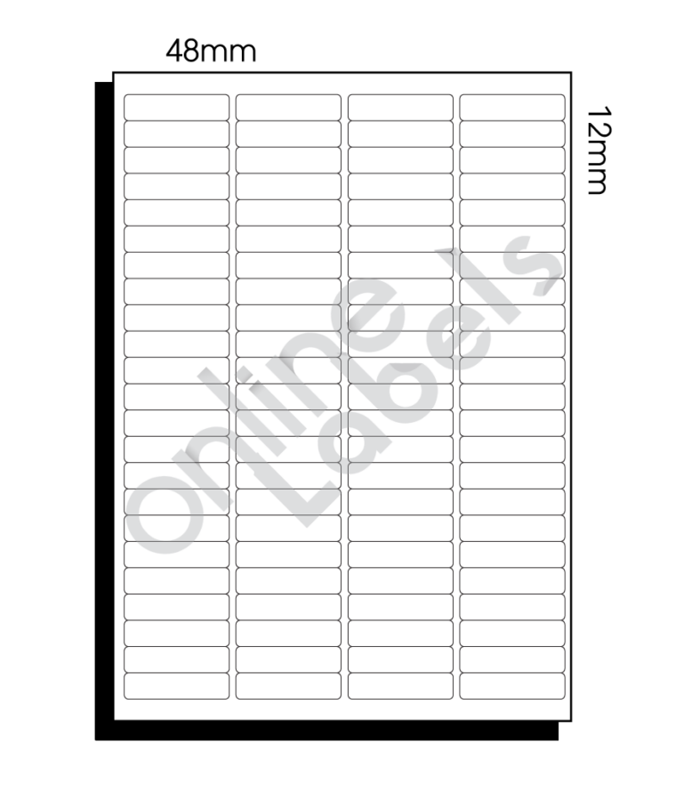 48mm x 12mm (054) 92 Labels per Sheet Online Labels