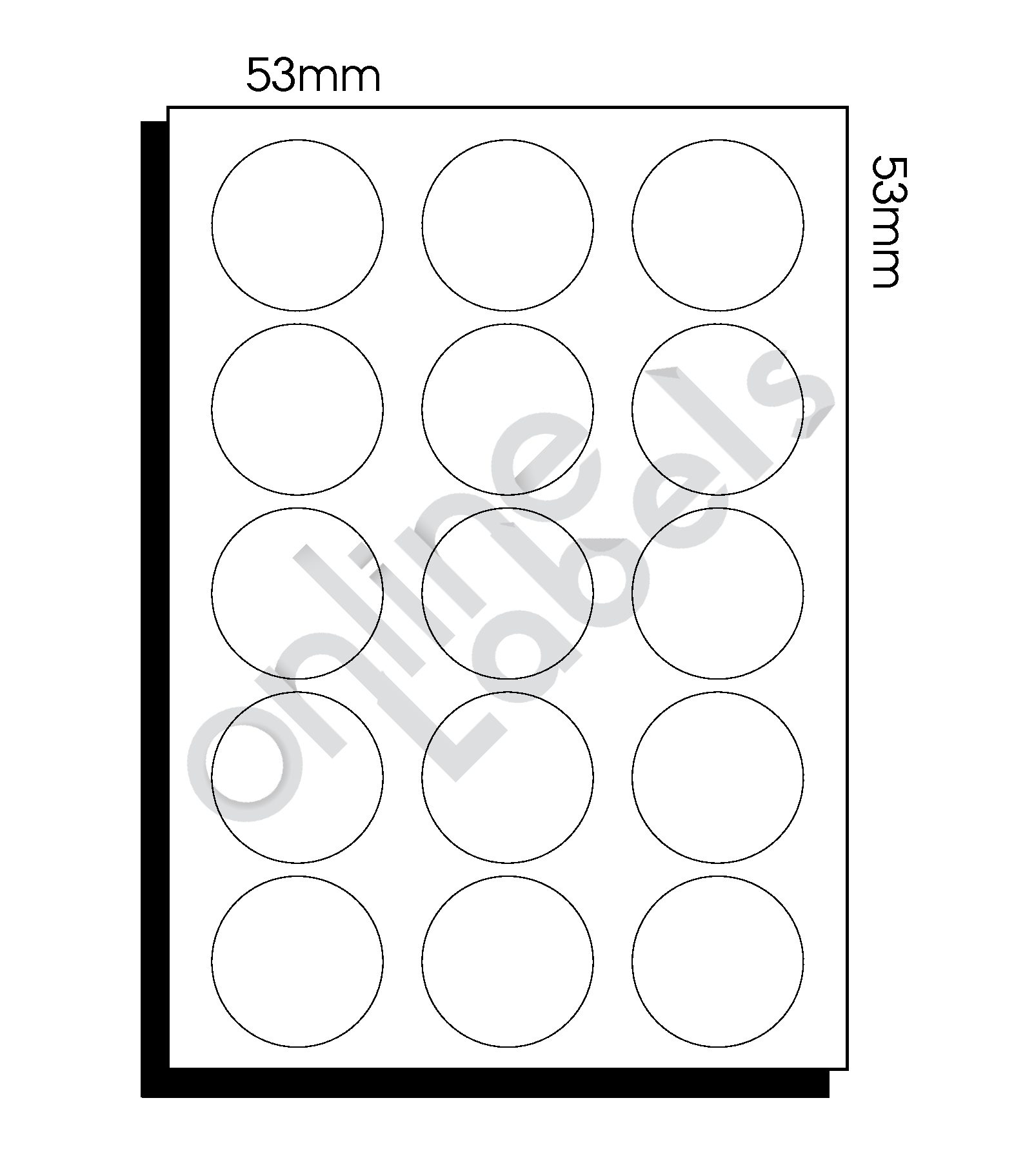 53mm dia (172) - 15 Labels per Sheet