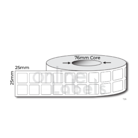 25mm x 25mm - Thermal Direct & Thermal Transfer
