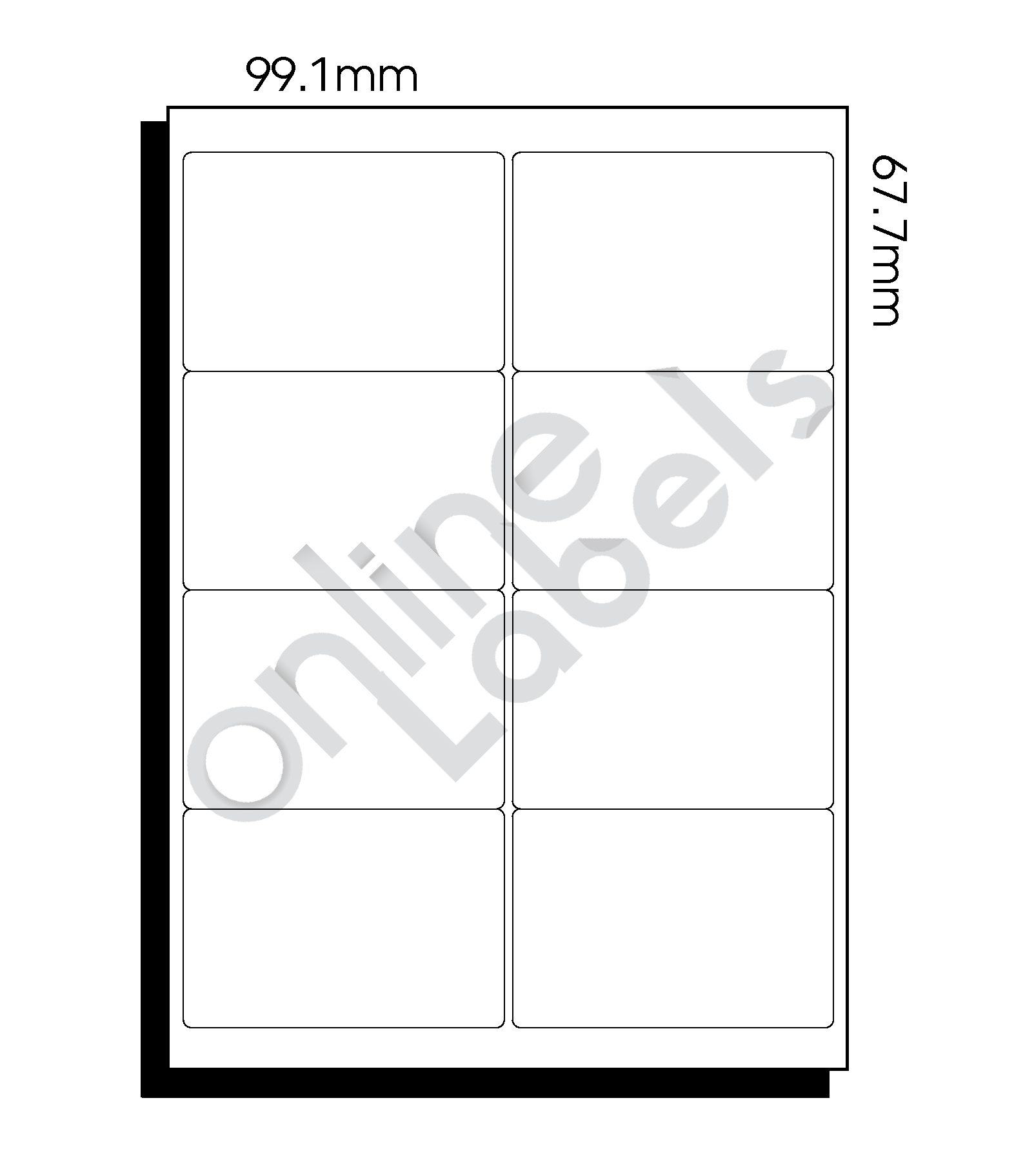 221.21mm x 21.21mm - 21 Labels per Sheet - Online Labels Pertaining To Template For Labels 8 Per Sheet