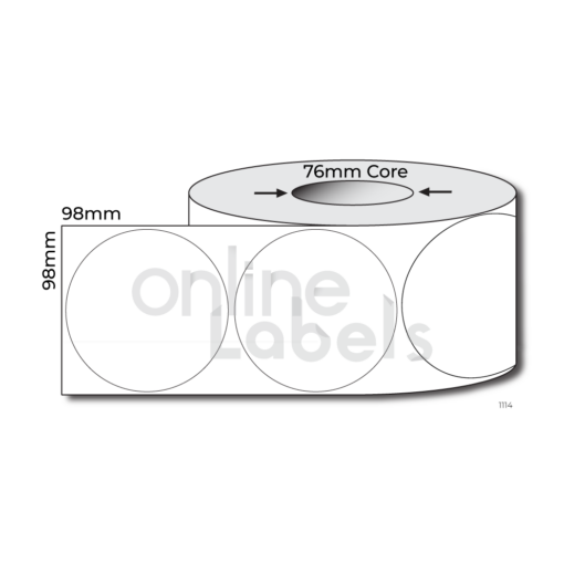 98mm dia Circle - Thermal Direct & Thermal Transfer