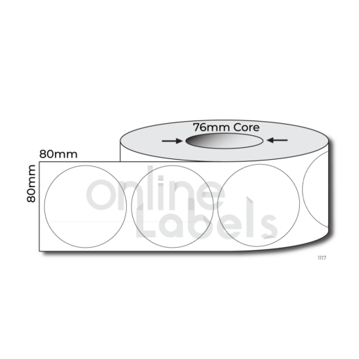 80mm dia Circle - Thermal Direct & Thermal Transfer