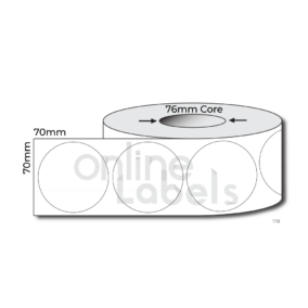 70mm dia Circle - Thermal Direct & Thermal Transfer