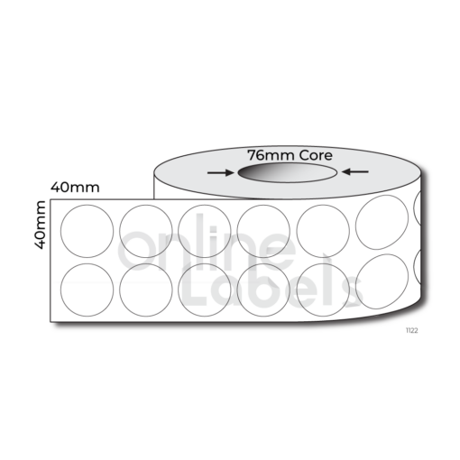 40mm dia Circle - Thermal Direct & Thermal Transfer