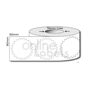 90mm Starburst - Thermal Direct & Thermal Transfer