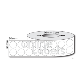 30mm dia Circle - Thermal Direct & Thermal Transfer