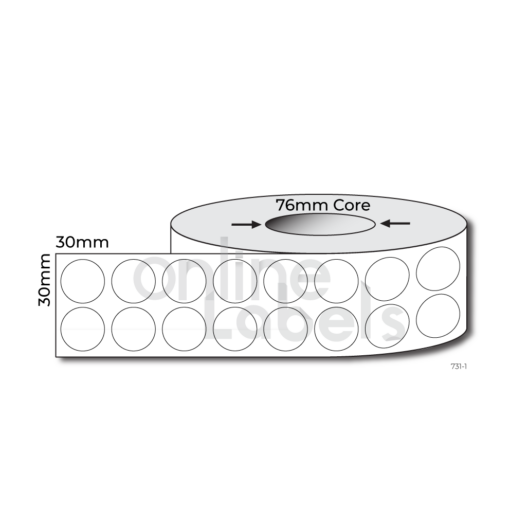 30mm dia Circle - Thermal Direct & Thermal Transfer