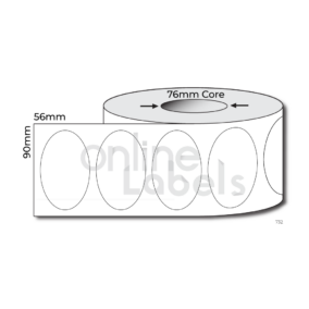 90mm x 56mm Oval - Thermal Direct & Thermal Transfer