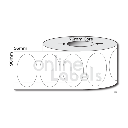 90mm x 56mm Oval - Thermal Direct & Thermal Transfer