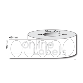 70mm x 48mm Oval - Thermal Direct & Thermal Transfer