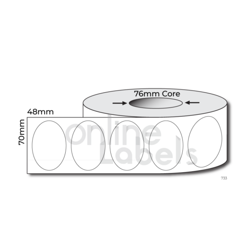 70mm x 48mm Oval - Thermal Direct & Thermal Transfer