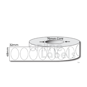 48mm x 32mm Oval - Thermal Direct & Thermal Transfer