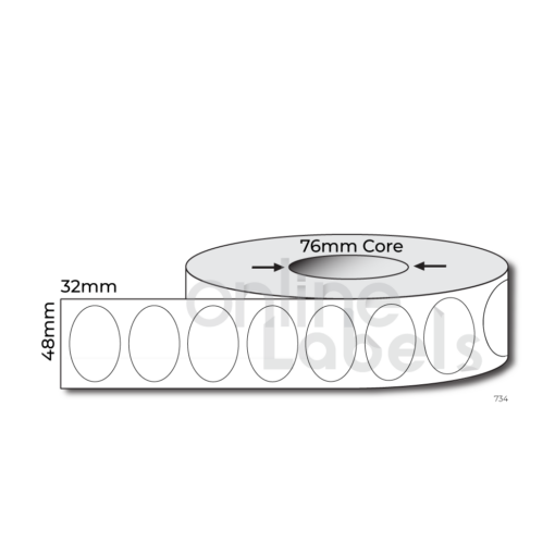 48mm x 32mm Oval - Thermal Direct & Thermal Transfer